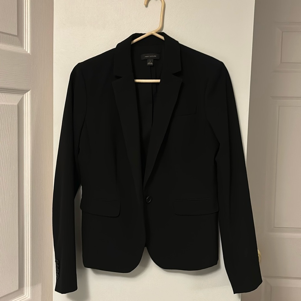 Ann Taylor Black Blazer/Pants Set